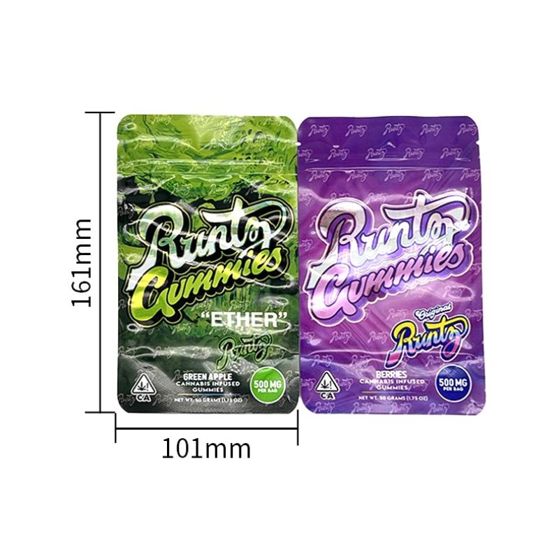 Runtz-Style 500mg Stand-Up Mylar Gummy Bags